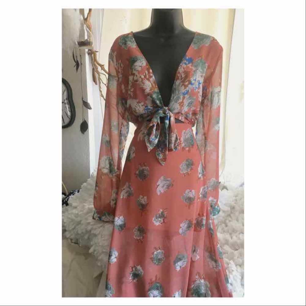 New w tag maxi floral cutout dress